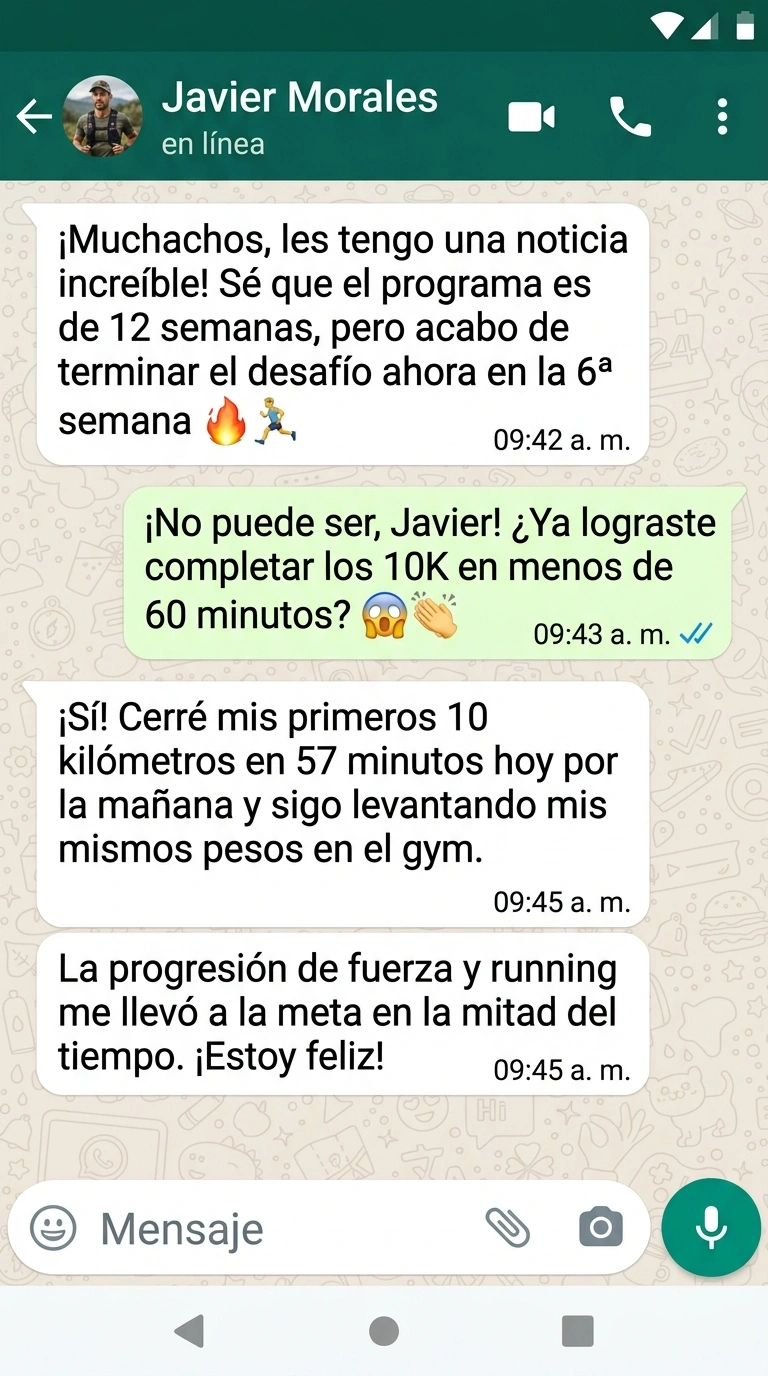 Conversación de WhatsApp compartida sobre el programa, mensaje 2
