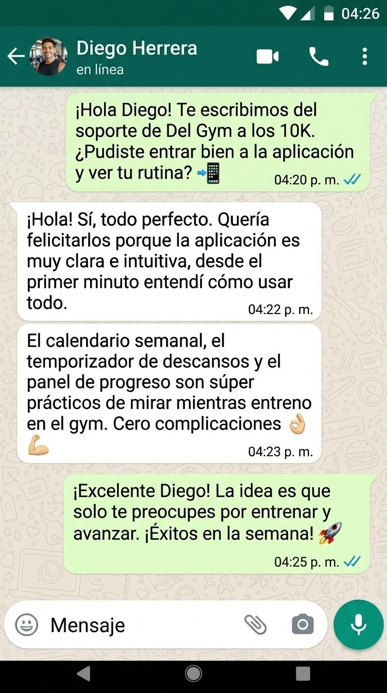 Conversación de WhatsApp compartida sobre el programa, mensaje 3