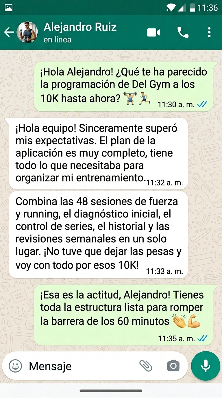 Conversación de WhatsApp compartida sobre el programa, mensaje 5